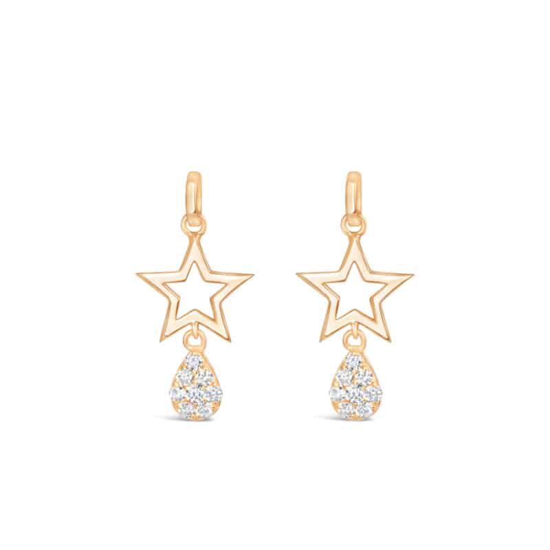 Gold Star Diamond Drop Pendant