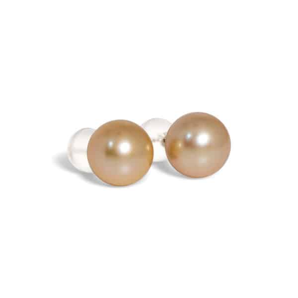 Rare Golden South Sea Pearl Ear Studs