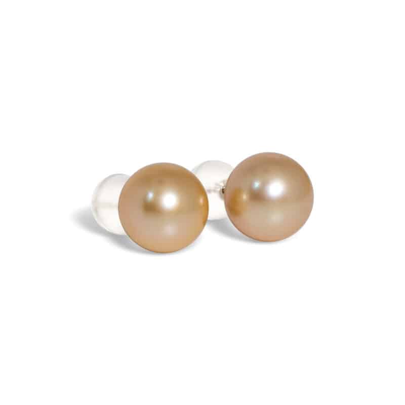 Rare Golden South Sea Pearl Ear Studs