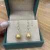 Golden South Sea Pearl and Chain Danglers