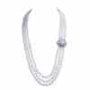 Greta 3 strand Oval Pearl necklace/ Diamond 26 inches