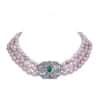 Helena Choker Necklace / Oval Lavender /Green Clasp