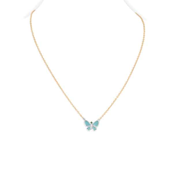 Hope Butterfly Necklace / Turquoise and Tsavorite