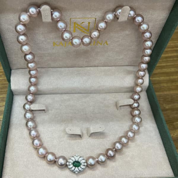 Anna Edison Pearl Necklace/ Emerald/ 22-23 inches