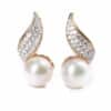 Iridescent Diamond and Pearl Earrings - White