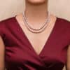 Jackie Double Strands Lavender Round Pearl Necklace