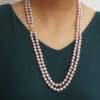 Jackie Double Strands Lavender Round Pearl Necklace