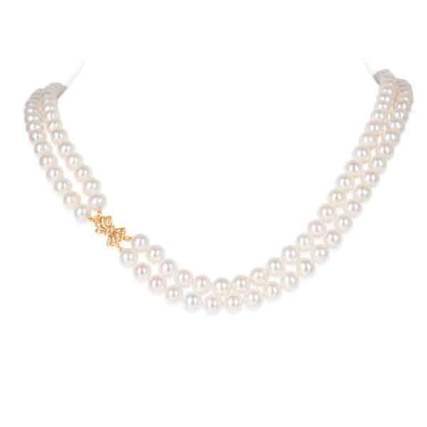 Jackie Double Strands Round Pearl Necklace