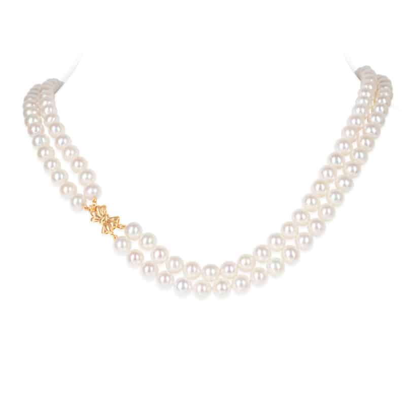 Jackie Double Strands Round Pearl Necklace