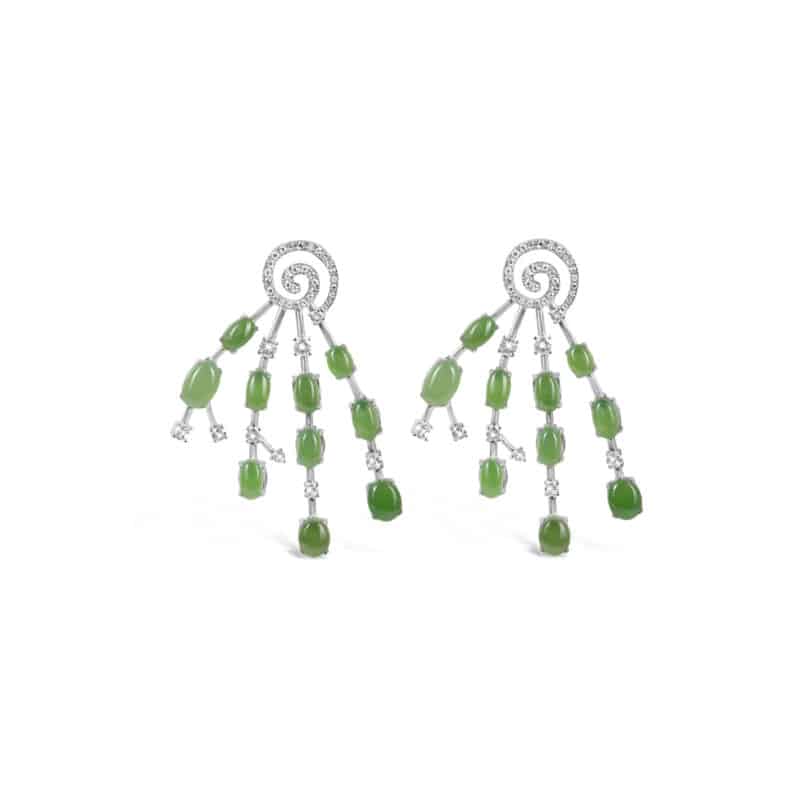 Jade Flower Earrings