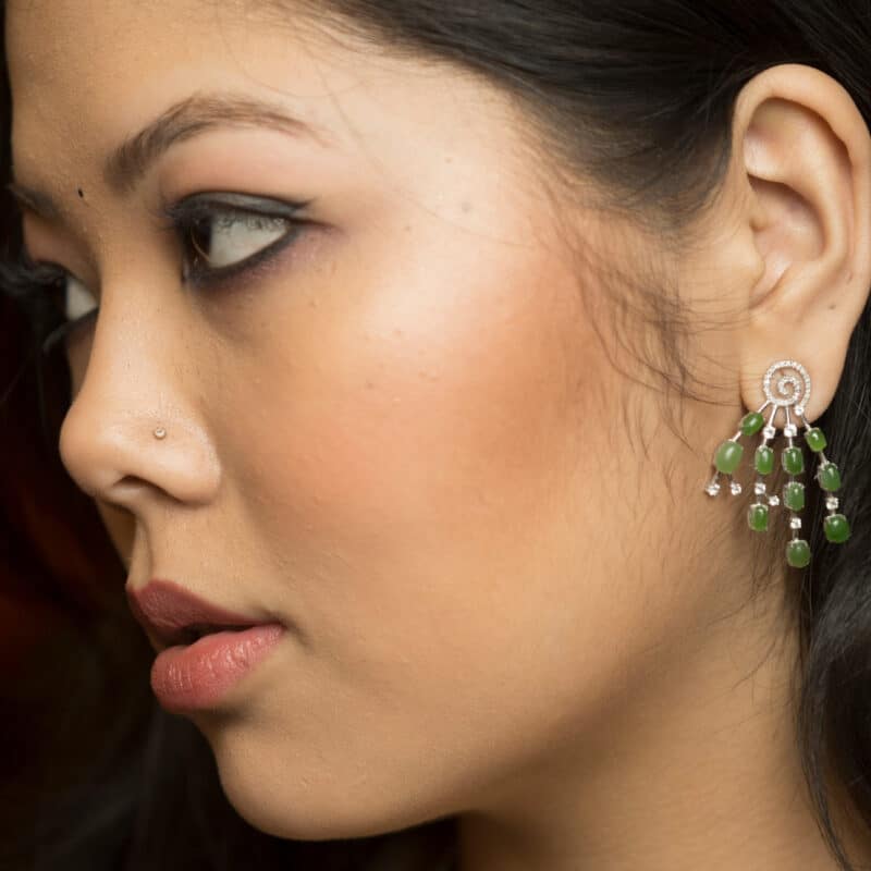 Jade Flower Earrings