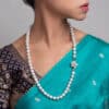 Jenna Flower Round Pearl Necklace / 26 Inches
