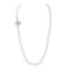 Jenna Flower Round Pearl Necklace / 26 Inches