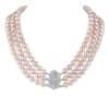 Joyce 3 Strands Lavender Round Pearl Necklace