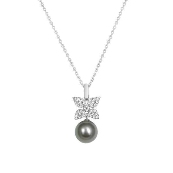 Kate Diamond Pearl Pendant / Tahitian / WG