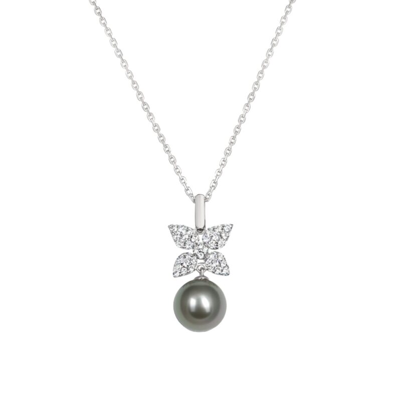 Kate Diamond Pearl Pendant / Tahitian / WG
