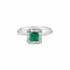 L'amour Emerald Diamond Ring/ White Gold