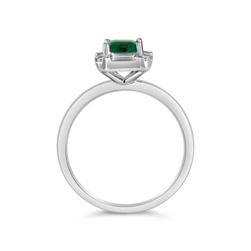 L'amour Emerald Diamond Ring/ White Gold