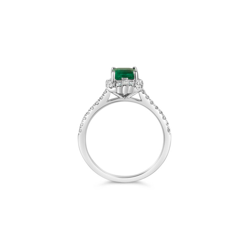 La Belle Emerald White Gold Ring