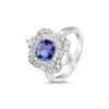 La Belle Tanzanite Diamond Double Halo Ring