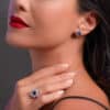 La Belle Tanzanite Diamond Double Halo Ring