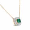 La Vie Emerald Diamond Necklace/ Double Halo