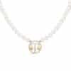 Libra Zodiac Oval Pearl Necklace