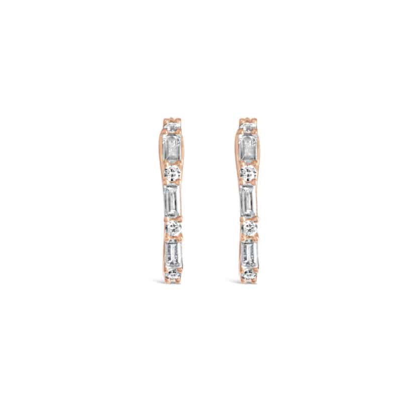 Line Pave Diamond Single Hoop
