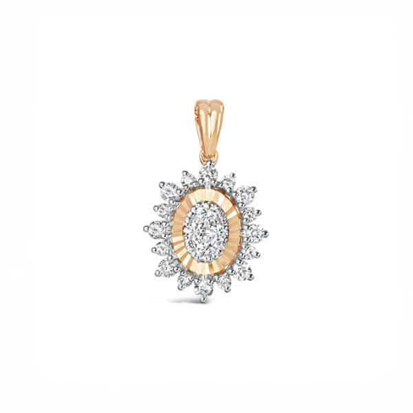 Luminous Diamond Oval Pendant