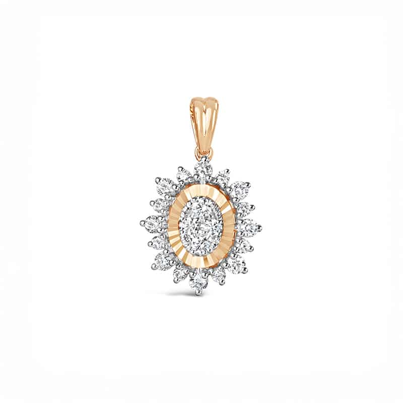 Luminous Diamond Oval Pendant