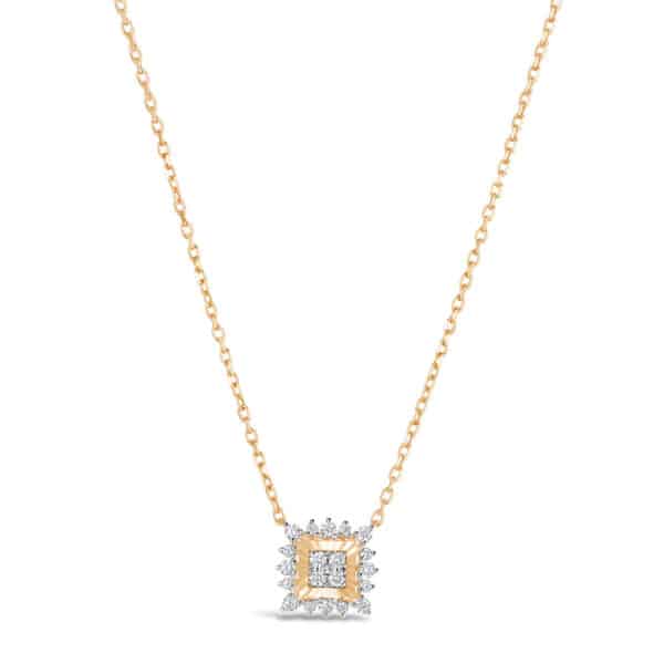 Luminous Diamond Square Necklace