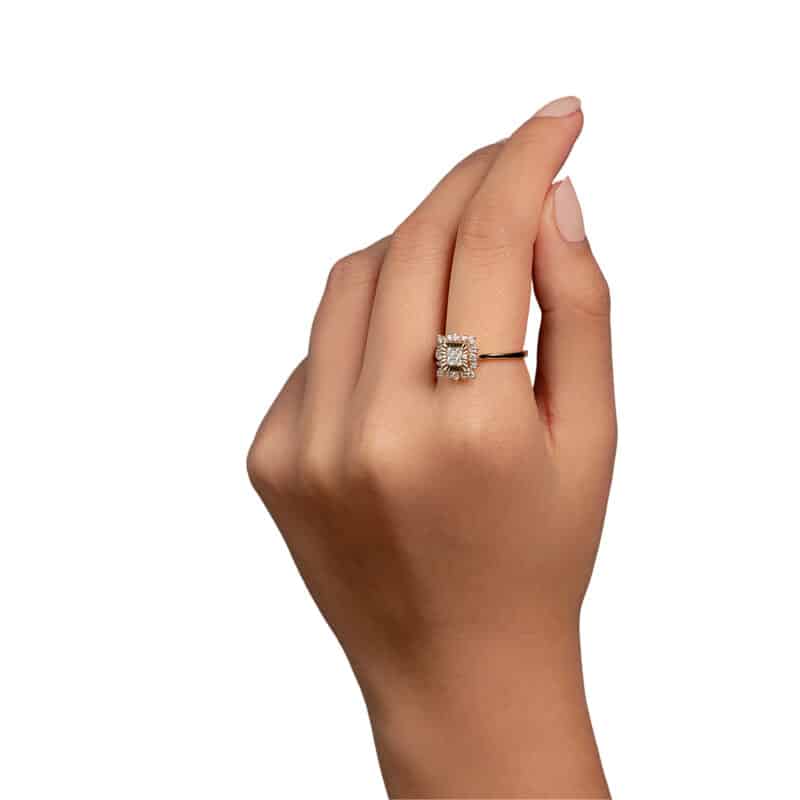 Luminous Diamond Square Ring