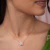 Luminous Diamond Square Necklace