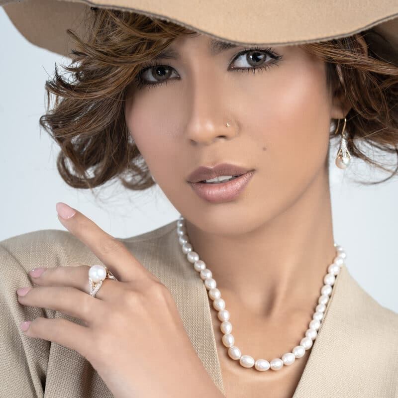 Luna Pearl and Diamond Earrings