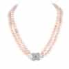 Lydia Double Strands Lavender Round Pearl Necklace