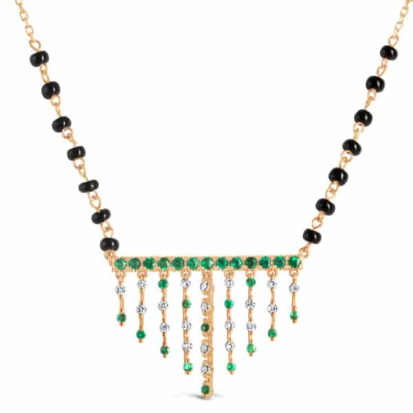 Jharana Emerald & Diamond Mangalsutra