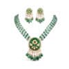 Noor Green Long Necklace + Earring Polki Set B