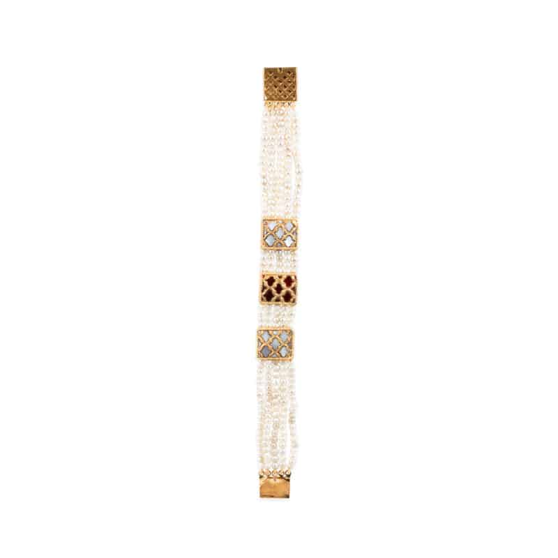 Noor Station Gold and Inlay Polki Bracelet