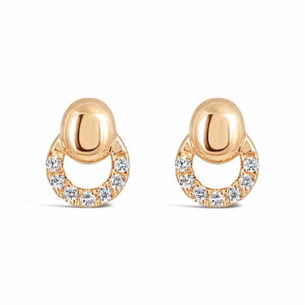 O Diamond with Japanese Akoya Pearl Earrings