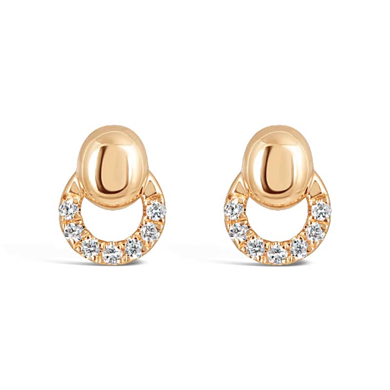 O Diamond with Japanese Akoya Pearl Earrings