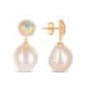 Opal Diamond and Pearl Drop Earrings
