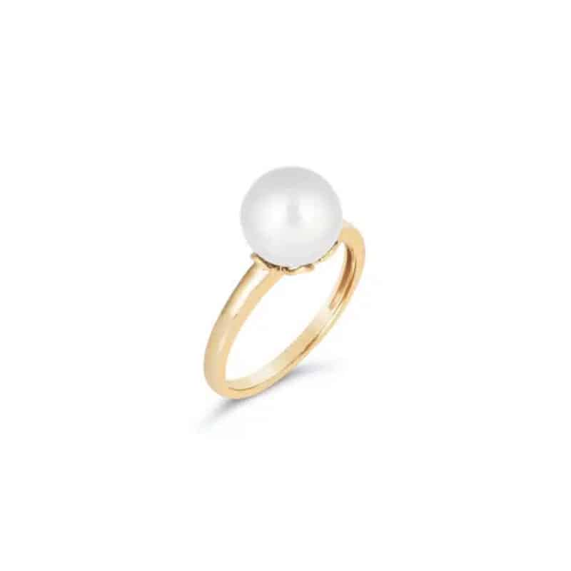 Pearl Ring with Gold Band
