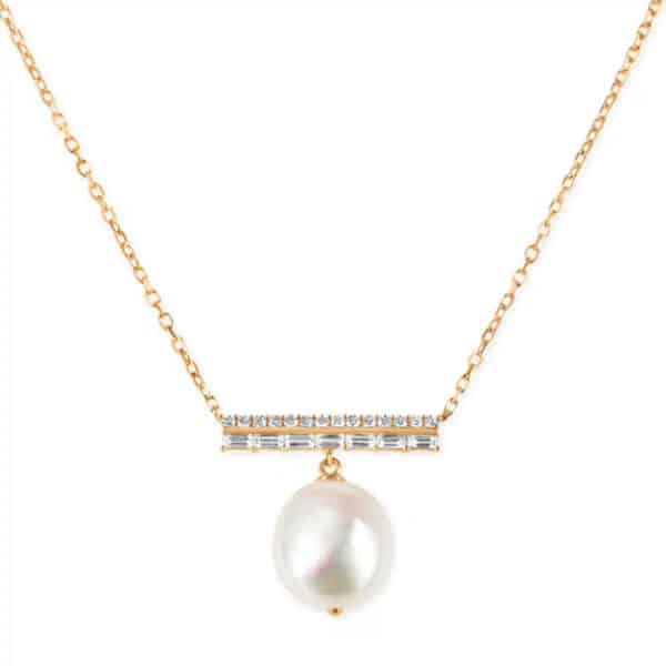 Rekha Diamond with Pearl Drop Necklace