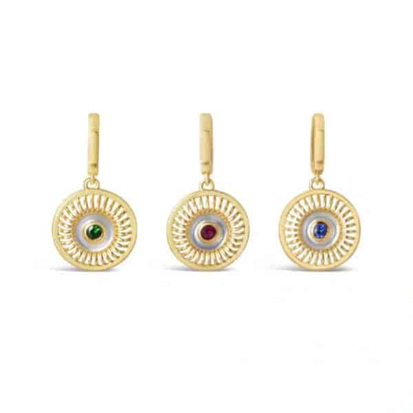 Gaze of Gold Round Evil Eye Pendant