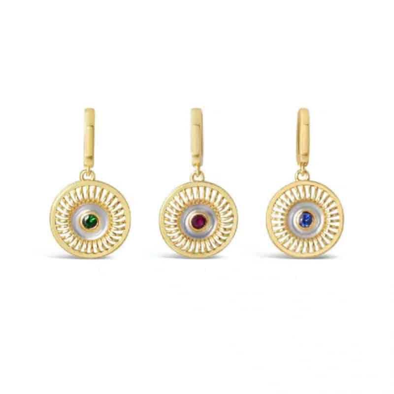 Gaze of Gold Round Evil Eye Pendant