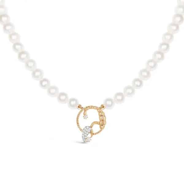 Scorpio Zodiac Oval Pearl Necklace
