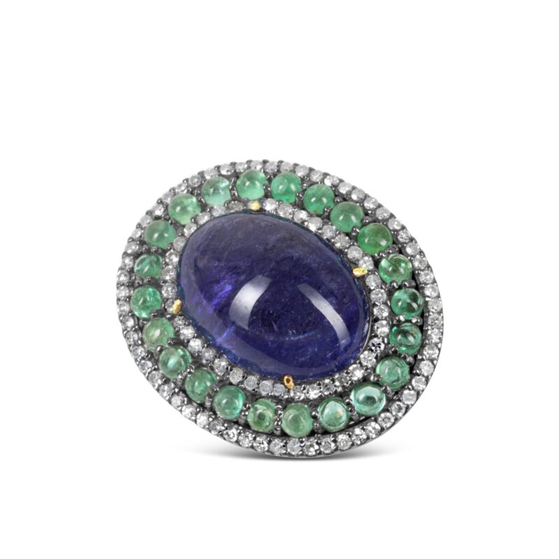 Tanzanite Emerald Ring