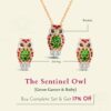The Sentinel Owl Pendant (Tsavorite & Ruby)