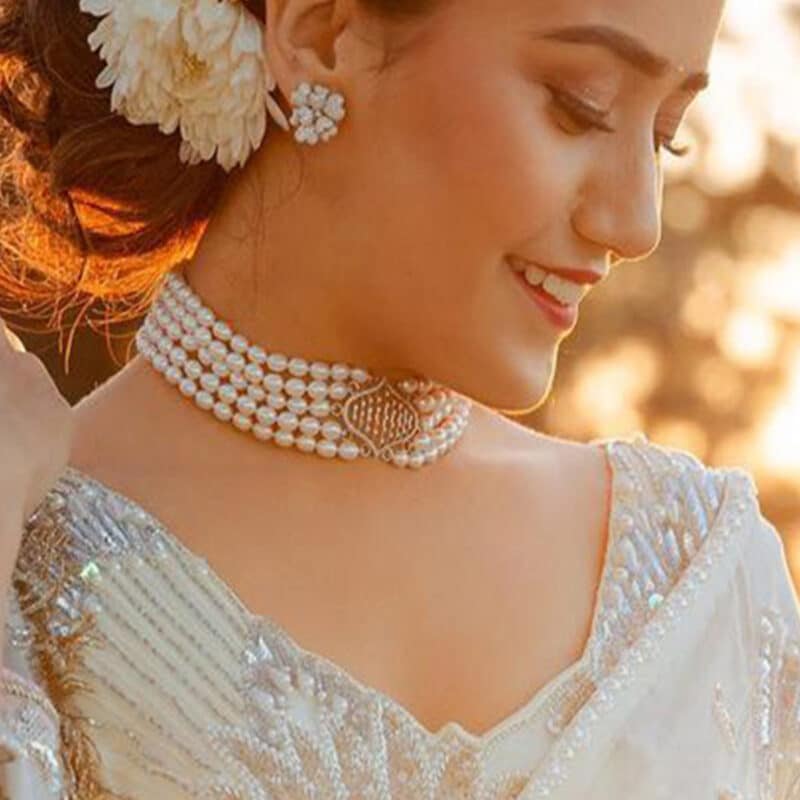 Sheela Diamond Pearl Necklace