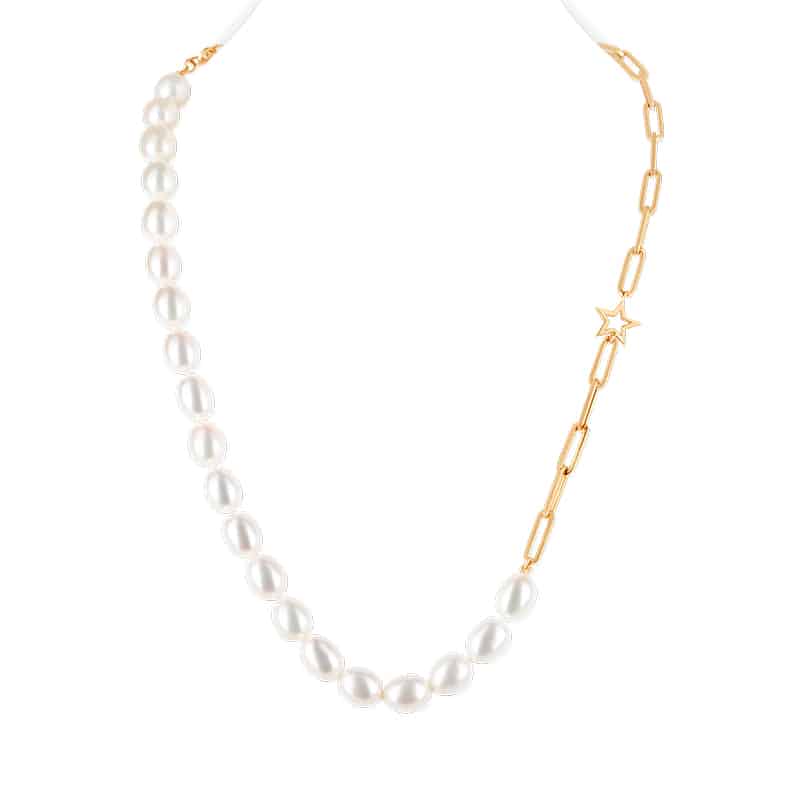 Star Paperclip Pearl Necklace